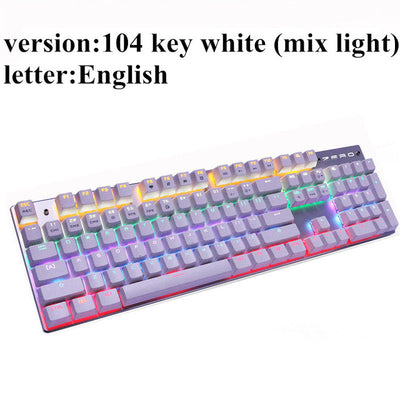 Metoo Gaming Mechanical Keyboard 87/104 Anti-ghosting Luminous Blue Red Black Switch Backlit LED wired Keyboard Russian sticker