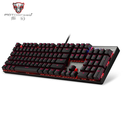 Official Sale! MOTOSPEED CK104 Gaming Wired Mechanical Keyboard 104 Keys Real RGB Blue Switch LED Backlit Anti-Ghosting for Game