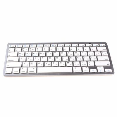kemile Russian Wireless Bluetooth 3.0 keyboard for Tablet Laptop Smartphone Support iOS Windows Android System Silver and Black