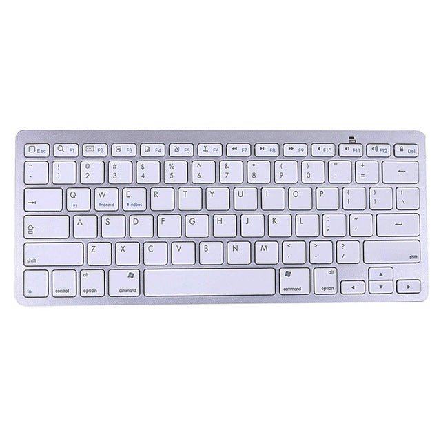 kemile Russian Wireless Bluetooth 3.0 keyboard for Tablet Laptop Smartphone Support iOS Windows Android System Silver and Black
