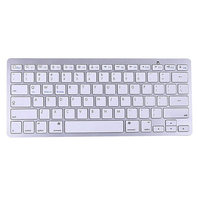 kemile Russian Wireless Bluetooth 3.0 keyboard for Tablet Laptop Smartphone Support iOS Windows Android System Silver and Black